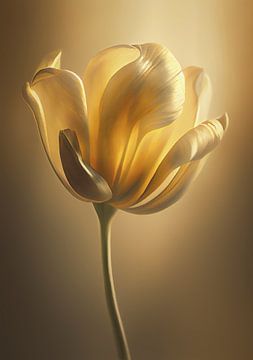 Extraordinaire tulipe dans une lumière douce.