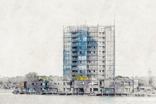 Esquisse architecturale de maisons sur la Bergse Plat (Bergen op Zoom)