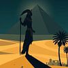 Mond des Pharaos – Ägyptische Silhouette unter den Pyramiden von MIROKKU