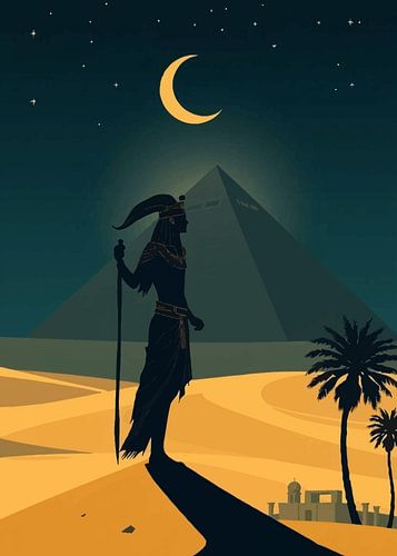 Mond des Pharaos – Ägyptische Silhouette unter den Pyramiden von MIROKKU
