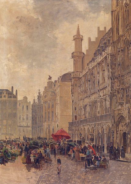 Grand Place in Brüssel, Gustave Walckiers, 1890 von Atelier Liesjes