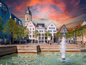 Blick auf die Altstadt von Weimar, Thüringen Ostdeutschland