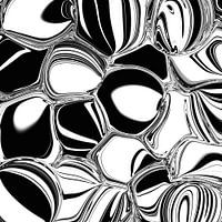 Abstract Art - Fluid Painting Black and White Circle Patterns