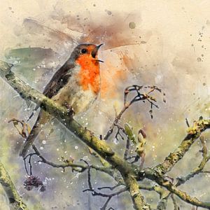 Robin pfeift eine schöne Arie (Kunst)