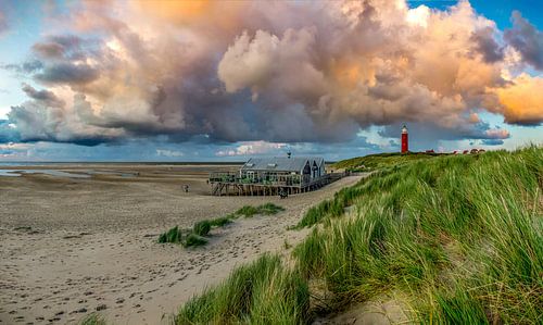 Vuurtoren Eierland Texel met prachtige wolken