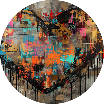Abstract Hart Schilderij | Emotional Color Surge