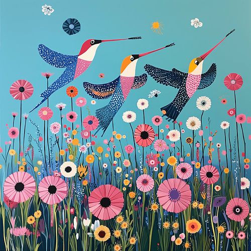 Where Birds Play Above the Field of Flowers