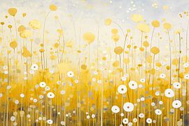 Wilde Blumen in Gold und Weiß, Gustav Klimt