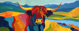 Peinture abstraite sur les Highlanders écossais sur Peintures accrocheuses