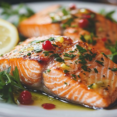 Lachs auf der Speisekarte