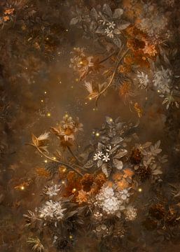 Fireflies in Golden Garden II by Marja van den Hurk
