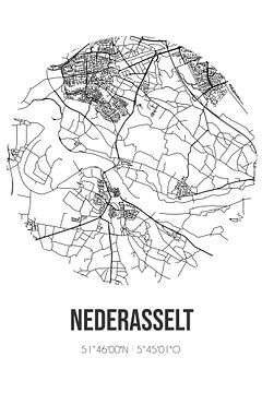 Nederasselt (Gelderland) | Karte | Schwarz und weiß von Rezona