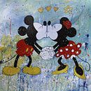 Mickey en Minnie Mouse "Verliefd" van Kathleen Artist Fine Art thumbnail