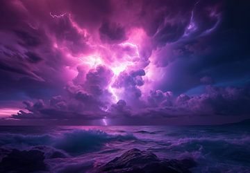 Onweer boven de Indische Oceaan van fernlichtsicht