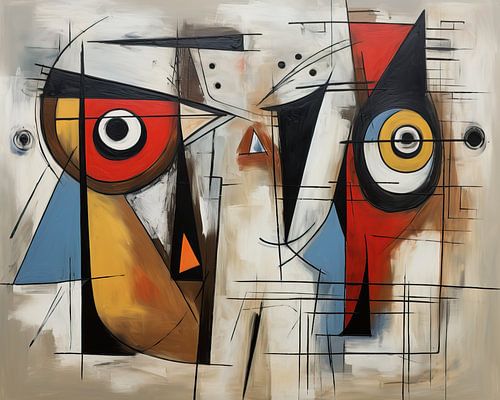 Geometrische Vogelaugen von Blickfänger Gemälde