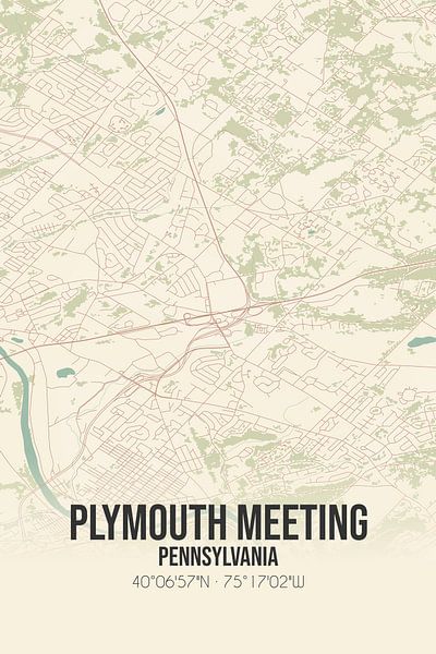 Vintage map of Plymouth Meeting (Pennsylvania), USA. by Prints of Place