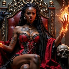 ZARYTHA - Eine verführerische Voodoo Priesterin auf ihrem Thron von INFERAURUM
