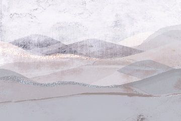 Skandinavien Abstrakt Berg Landschaft Grau von Mad Dog Art