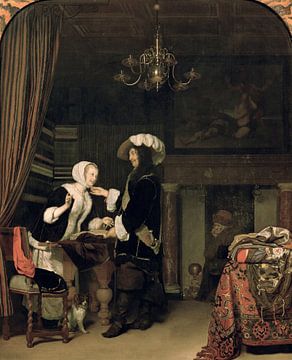 Cavalier in de winkel, Frans van Mieris (I)