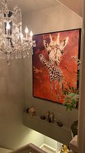 Klantfoto: giraffe van Printed Artings, op canvas