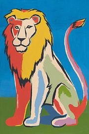 Colourful lion in modern art by Imperial Art House