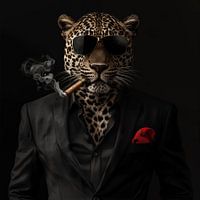 Leopard with cigar and sunglasses