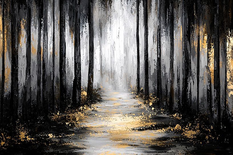 Mysterieus bos met gouden details van Imperial Art House