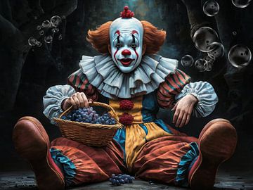Clown met druiven van Reiner Borner