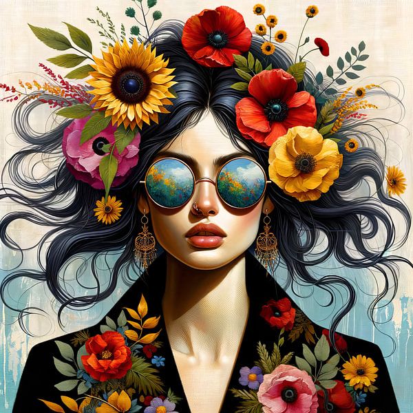 She loves flowers II van Art Studio RNLD