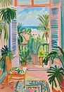 Henri Matisse Style Poster, Mediterranean Sea, Open Window, Pastel by Niklas Maximilian thumbnail