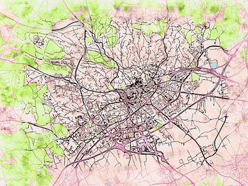 Kaart van Nîmes in de stijl 'Soothing Spring' van Maporia