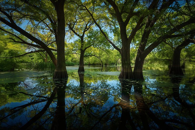 Wasser als Spiegel von fernlichtsicht