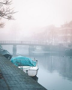 Boat in the fog by Mick van Hesteren