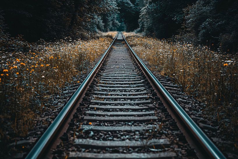 Verlassene Eisenbahnstrecke in der Natur von Art & Soul Creations