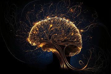 Golden Brain with Infinite Connections by Surreal Media