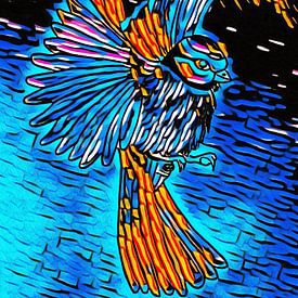 Vogel in de vlucht ( tekening ) van Jose Lok