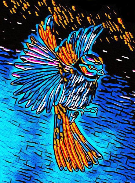 Vogel in de vlucht ( tekening ) van Jose Lok