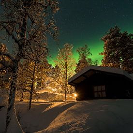 Nooderlicht in Lapland van Miranda van Assema