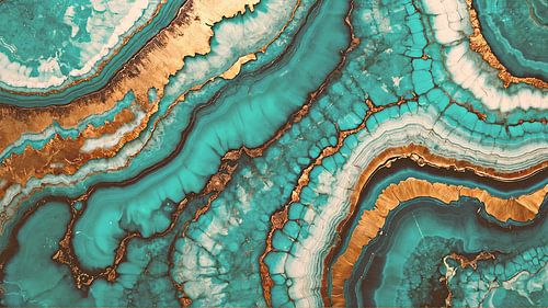 Wirling Patterns In Vibrant Turquoise