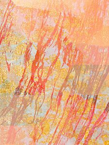 Koralen in de Gouden Zee een moderne natuurexpressionist in rood goud van FRESH Fine Art