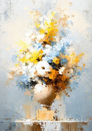 Bouquet in off-white vase by Niklas Maximilian