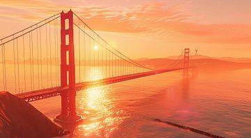 Uitzicht op de Golden Gate Bridge van fernlichtsicht