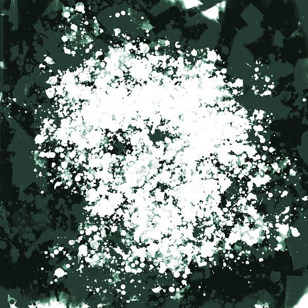 Moderne abstracte kunst. Vormen in groen nr. 4 van Dina Dankers