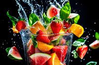 Fruchtiger Spritzgenuss in Schwarz-Weiß