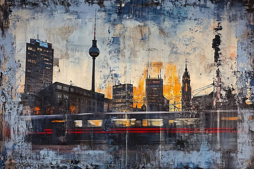 Avond in de stad van fernlichtsicht