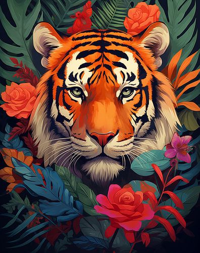 Tigre en fleurs