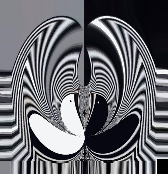 Birds -  Black and White Abstract von Annaluiza Dovinos