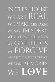 In This House – Positive House Rules in Grey by Sandra Hazes