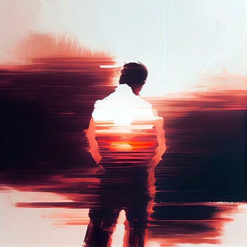 Abstract Man with Coarse Brushstrokes