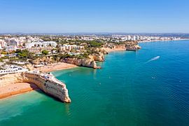Aerial view of The Signora Nossa church near Armacao de Pera in Algarve Portugal by Eye on You